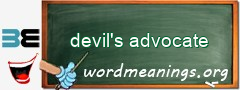 WordMeaning blackboard for devil's advocate